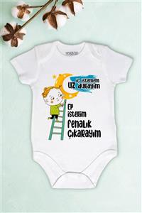 Aser Concept Unisex Bebek Iç Istemem Uz Durayım Ep Isterim Fenalık Çıkarayım Baskılı Body Zıbın