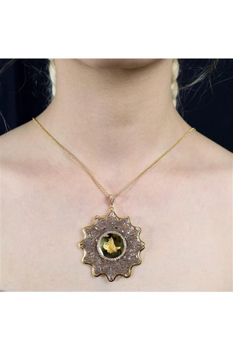 ATA MUCEVHERAT Kadın Altın Tuğralı Kolye Ucu