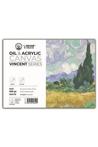 Vincent Vıncent Oıl Acrylıc Canvas Whıte 300gr 30cmx40cm 10 Sayfa Yağlı Ve Akrilik Boya Defteri