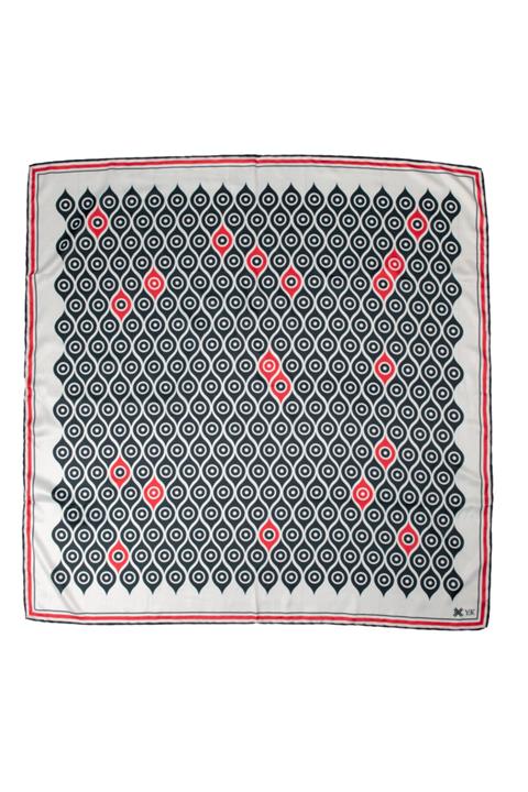 Yek Koleksiyonu Yek Özel Tasarım, Kadın Saten Kare Eşarp, Fular, Siyah, 90 -90 Cm