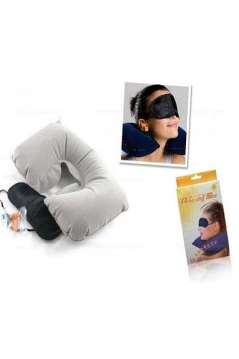 Çokuygunuz Boyun Yastığı Kulak Tıkacı Göz Bandı Üçlü Seyahat Seti