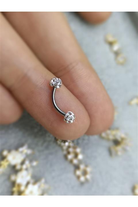 Arescollection Cerrahi Çelik Taşlı Rook,kaş,kıkırdak Piercingi