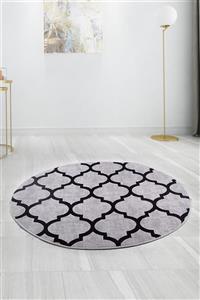 Bonny Home Lidya Gri Yuvarlak Kaymaz Taban Yolluk Yıkanabilir Salon Oda Koridor Halısı