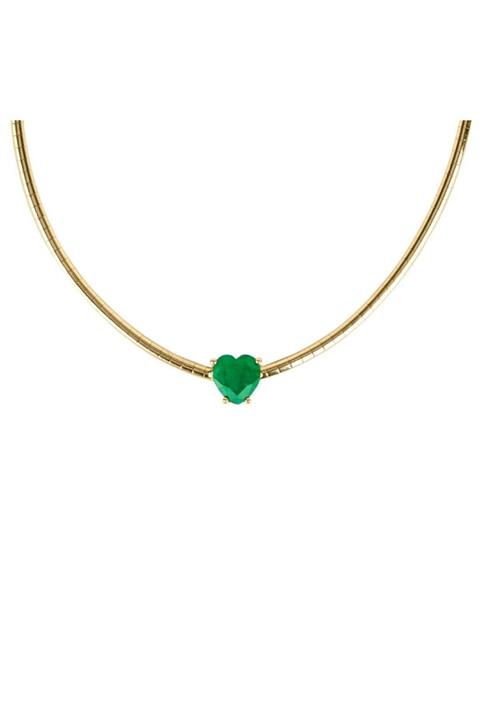B26 Emerald Heart 14k Necklace