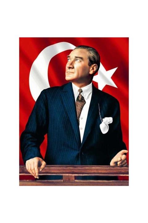 LİLYHOBBYLAND Sayılarla Boyama 50x65 cm Tuval: Atatürk Ve Bayrak