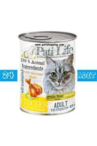 Pati Life 24'lü Konserve Kedi Maması Tavuk Etli 415 Gr 24 Adet Mama