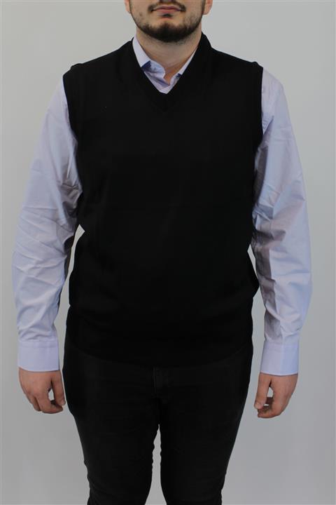 TANİŞ GİYİM Erkek Siyah Kolsuz Triko Süveter