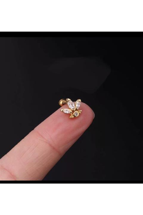 Arescollection Cerrahi Çelik Gold Renk Tragus Piercingi