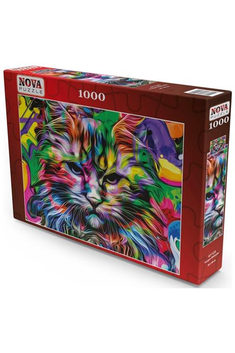 Nova Puzzle 1000 Parça Kızgın Bakışlar Puzzle - Kedi Puzzle