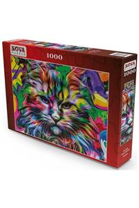 Nova Puzzle 1000 Parça Kızgın Bakışlar Puzzle - Kedi Puzzle