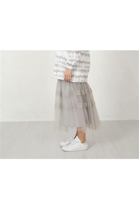 Moodbasic Büzgülü Tül Etek