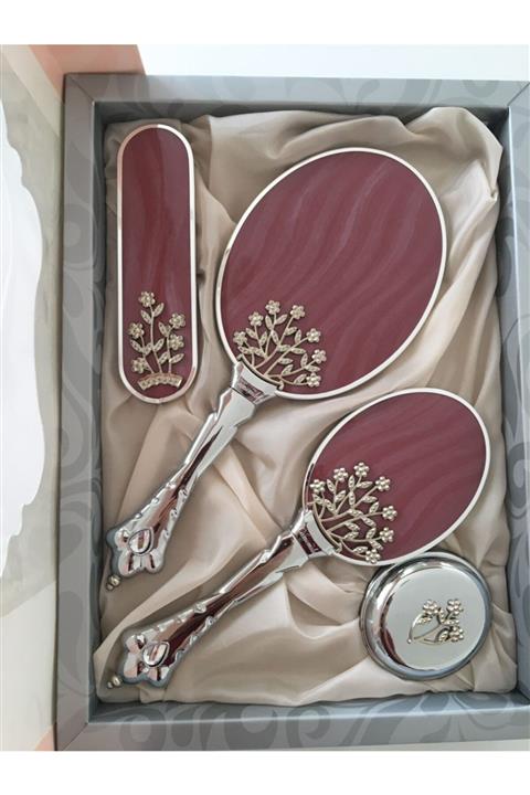 ÇİDEM'S 4 Lü Ayna Tarak Seti Yeni Sezon Çeyizlik Hediyelik