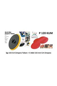 Sgs Cırt Zımpara Tabanı 115Mm + P120 Kum 5 Adet Cırt Zımpara