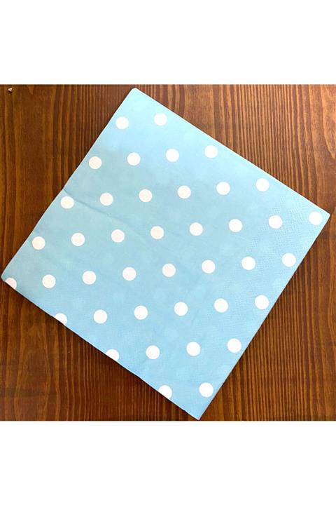 nilhediye Peçete Puantiyeli 20'li Açık Mavi
