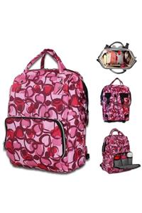 Troya Bags Troya Anne Bebek Bakım ve Sırt Çantası 2402 Kalp Pembe
