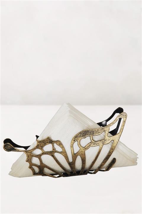 VENON Home Peçetelik Kelebek Siyah Sarı Patine