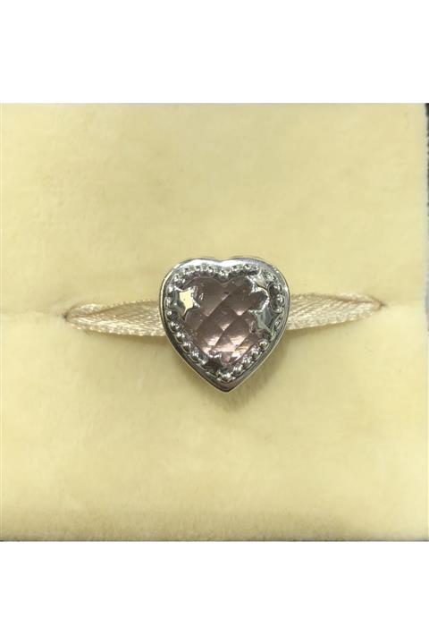 CHARM'S Bileklik Uyumlu 925 Ayar Saf Gümüş Kalp Içi Kalp