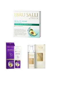 Thalia Ebru Şallı Avokado Özü Hacim Şampuanı 300ml+organik Argan Ve Jojoba Saç Bakım Yağı 75ml+