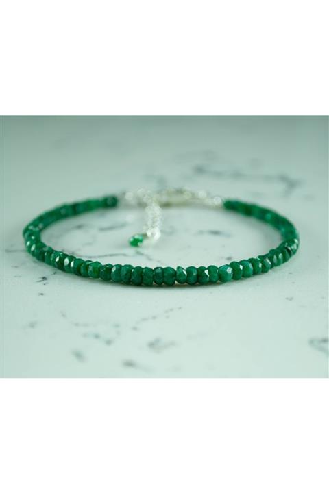 miella Zümrüt Doğal Taşlı Gümüş Bileklik
