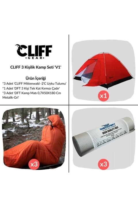 Cliff Clıff 3 Kişilik Kamp Seti 'v1'