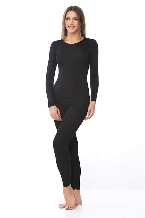 bejamonti Kadın Siyah Termal Içlik Alt Üst Takım Termal Takım