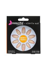 nascita Bej Stiletto Glass Nails Takma Tırnak 8680742416875