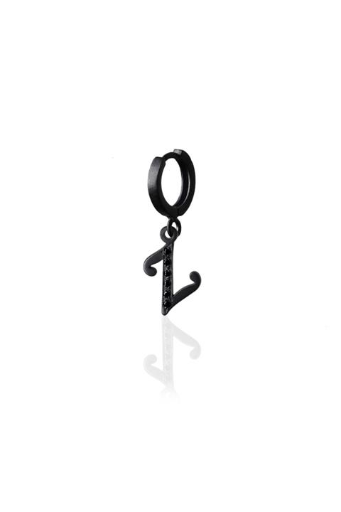 Agora Pırlanta Unisex Siyah Black Diamond Z Harfi Pırlanta Küpe