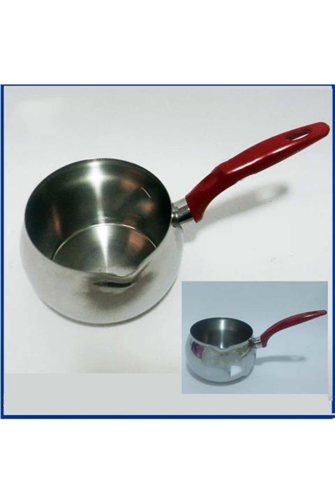 İstoç Türk Büyük Boy Küre Model Paslanmaz Çelik Cezve Tek Saplı 800ml Sütlük