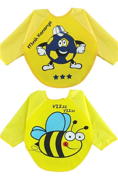 ÖZLEM BEBE Desenli Bebek Mama Önlüğü 2'li