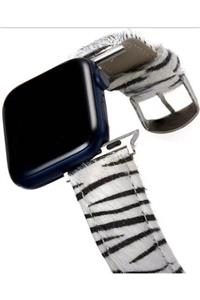 UMD Apple Watch Uyumlu 42/44/45 Mm Zebra Kumaş Loop Kordon