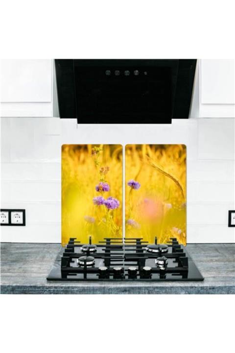 Saban 2' Li 30x52 Cm Cam Ocak Koruyucu Cam Kesme Tahtası Model 359