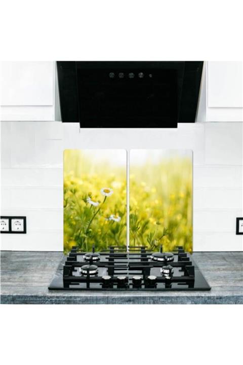 Saban 2' Li 30x52 Cm Cam Ocak Koruyucu Cam Kesme Tahtası Model 195