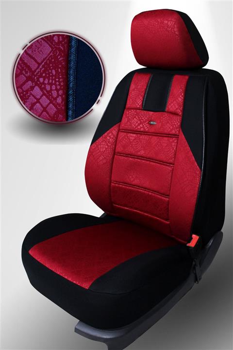 TANTEX Üniversal Ortopedik Oto Koltuk Kılıfı - Bordo / Siyah