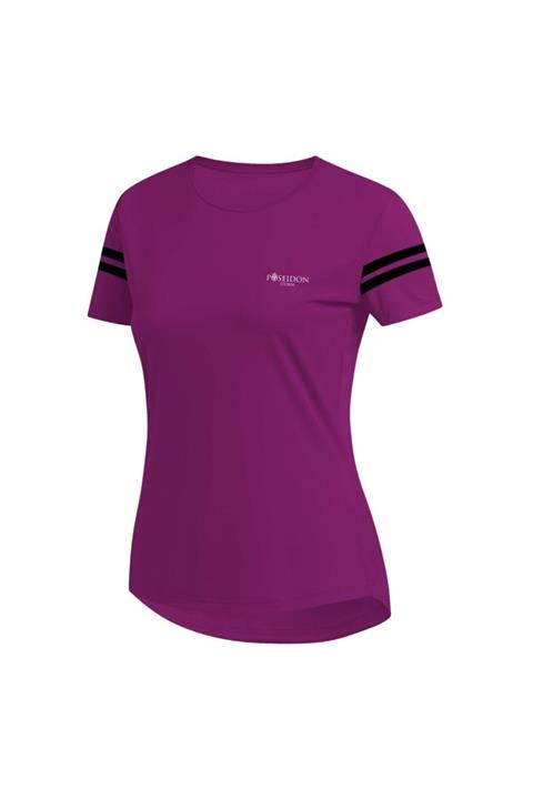 POSEIDONSTORM Büyük Beden Kadın Mor Günlük Sporcu Tişörtü 4xl-8xl - Koldan 2 Bant - M4
