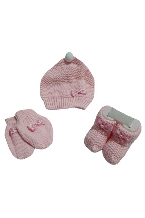Baby Bakkal Örme Bere Patik Eldiven Seti
