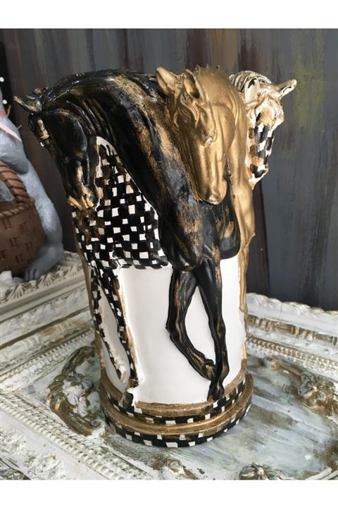 Sister Home Design Atlar Figürlü Vazo Mackenzie Desen