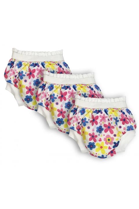 Sema Bebe Flowers Desenli Alıştırma Külodu No.1 10-15 Kg 3'lü