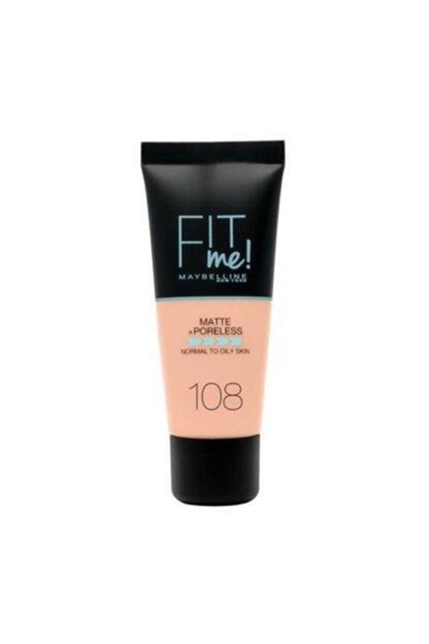 Maybelline New York Mat Fondöten - Fit Me Matte + Poreless Foundation 108 Rose Vanilla