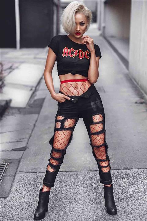 Merry See Kadın Fileli Çorap Kırmızı