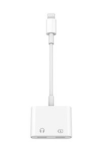 ELAY Iphone Lightning Uyumlu 2in1 Şarj + Kulaklık Dönüştürücü 2 Taraf Lightning Beyaz - Model