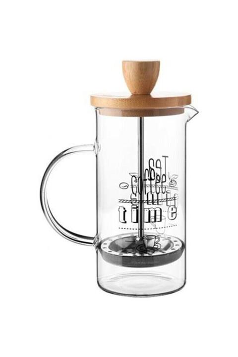 Çavdar Group Bambu Kapaklı 350 ml French Press Filtre Kahve Bitki Çayı Demleme