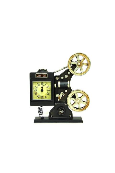 Berrinstore Siyah Dekoratif Metal Sinemaskop Saat