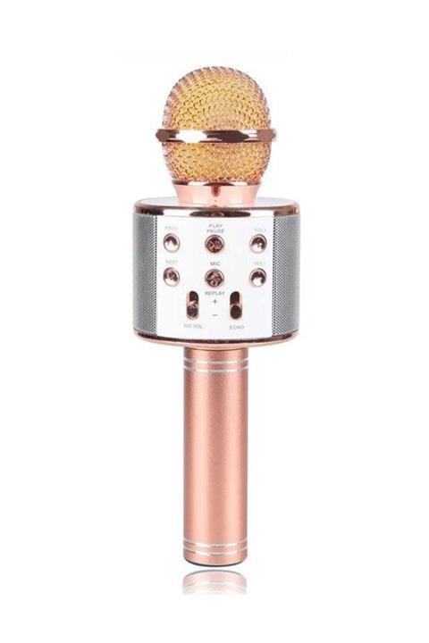 pazariz Karaoke Bluetooth Mikrofon Ws-858 Usb Ses Değiştir-gold