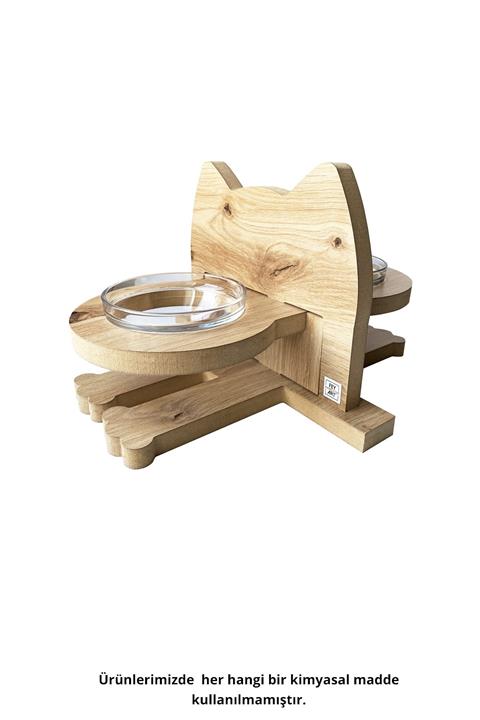 feyartconcept Kedi Mama Ve Su Kabı - Küçük Irk Köpek Mama Ve Su Kabı - Cam Kase - Scales Mama Kabı