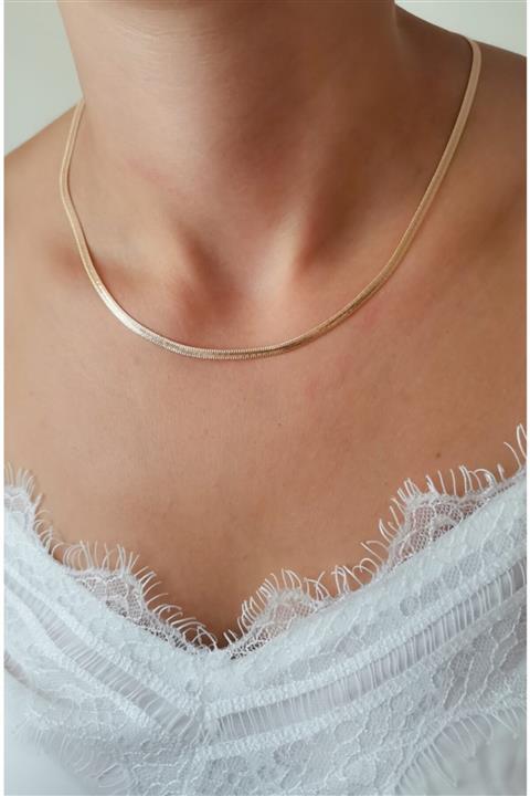 Joya Accessories Xuping Altın Kaplama Italyan Yassı Model Zincir Goldrose Renk