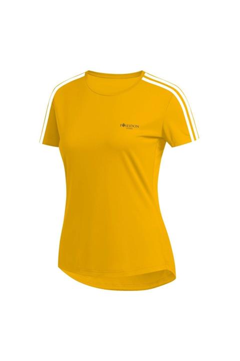 POSEIDONSTORM Kadın Sarı Günlük Sporcu Tişörtü S-3xl - Çift Şerit - M3