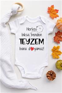 Happy Onesie Co Unisex Bebek Beyaz Teyzem Bana Doyamaz Çıtçıtlı Body