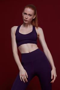 bellis activewear Kadın Mor Toparlayıcı Spor Sütyeni