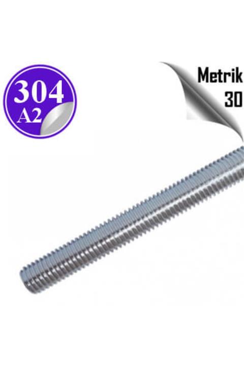 PÇS Paslanmaz Paslanmaz Çelik Gijon Metrik 30 ( Inox Tij 1 Metre )