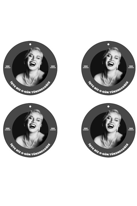 sme aksesuar Sezen Aksu Baskılı Parfüm Esanslı Dekoratif Ayna Oto Kokusu 4'lü